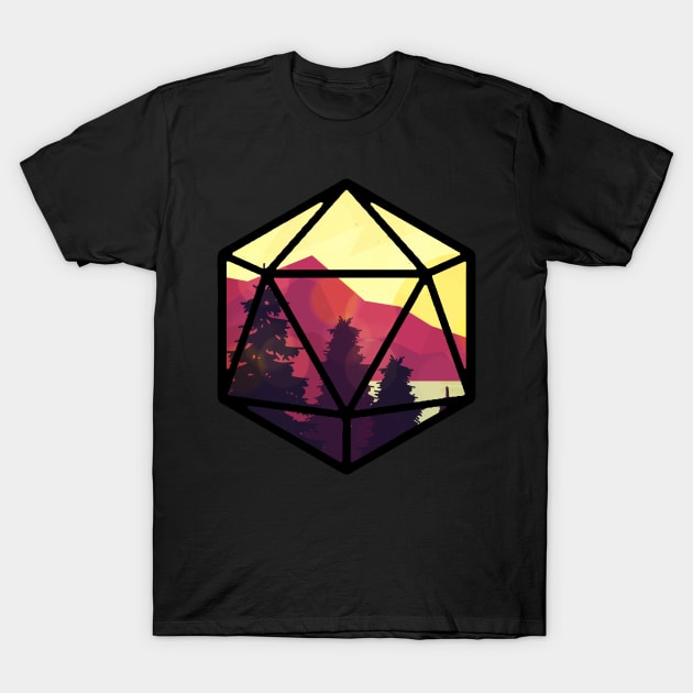 Fire Forest D20 T-Shirt by MimicGaming